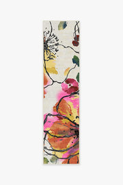 Watercolor Floral — Halı, Çok Renkli, RUNNER, beyaz zemin, 2x10