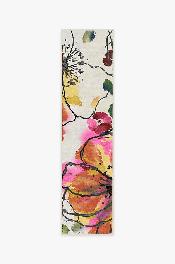 Watercolor Floral — Halı, Çok Renkli, RUNNER, beyaz zemin, 2x10