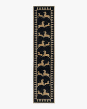 Zebras — Halı, Siyah Doğal, RUNNER, beyaz zemin, 2x12