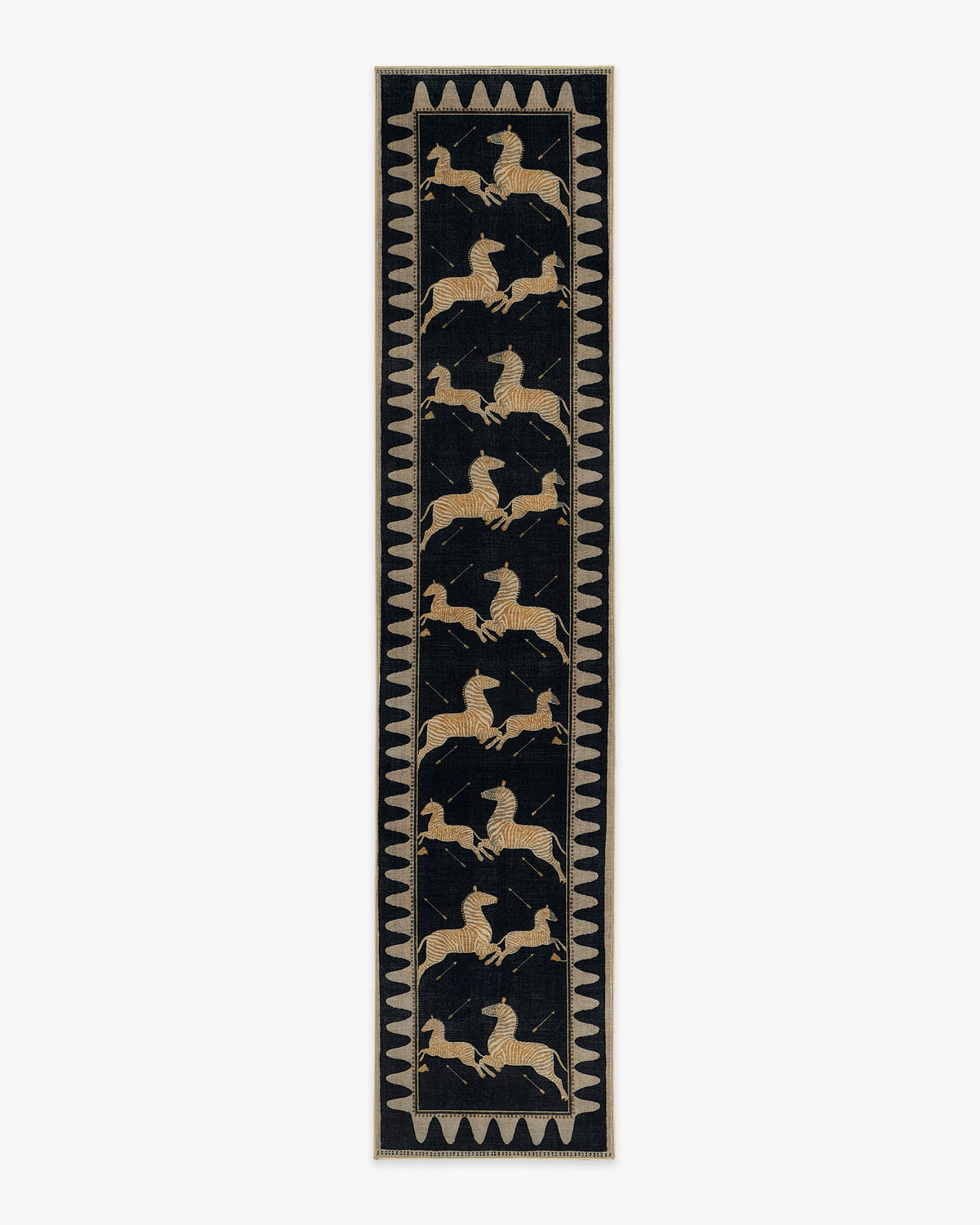 Zebras — Halı, Siyah Doğal, RUNNER, beyaz zemin, 2x12