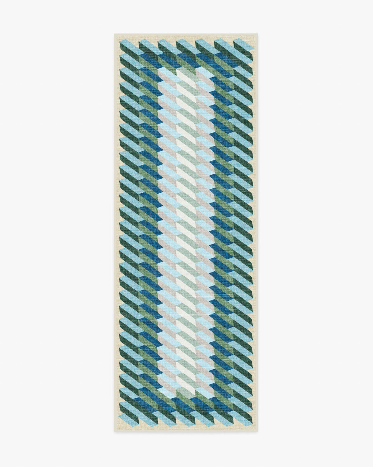 Echo — Halı, Soft Turkuaz, RUNNER, beyaz zemin, 2x7