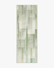 Solar Drift — Halı, Gümüş Yeşil, RUNNER, beyaz zemin, 2x7