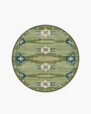 Annika — Halı, Yeşil, ROUND, beyaz zemin, 6R