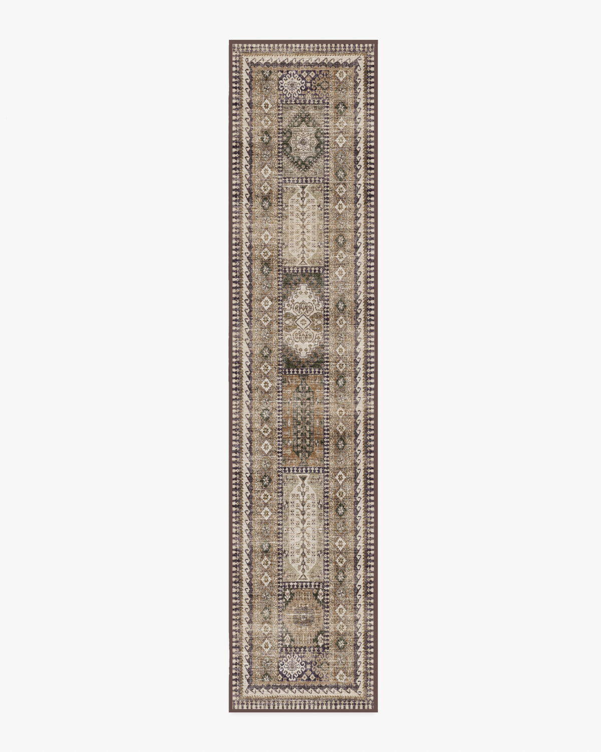 Rumi — Halı, Zeytin Taba, RUNNER, beyaz zemin, 2x12