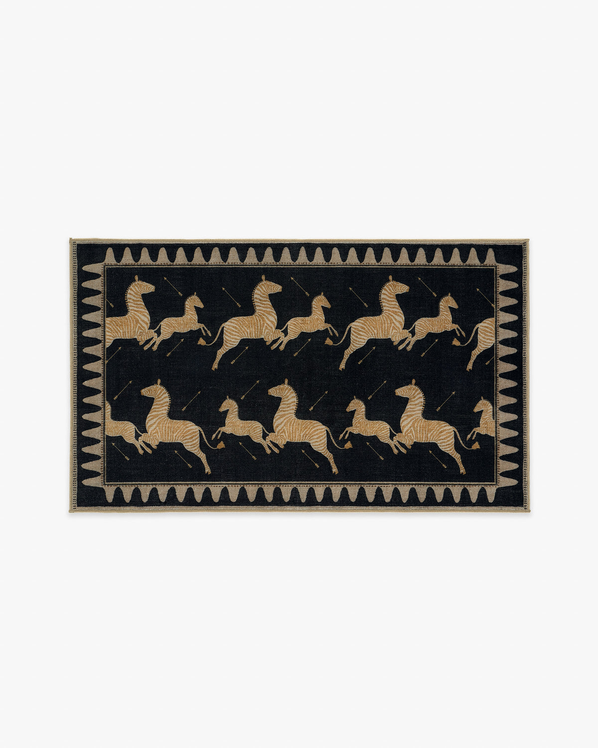 Zebras — Halı, Siyah Doğal, AREA, beyaz zemin, 3x5