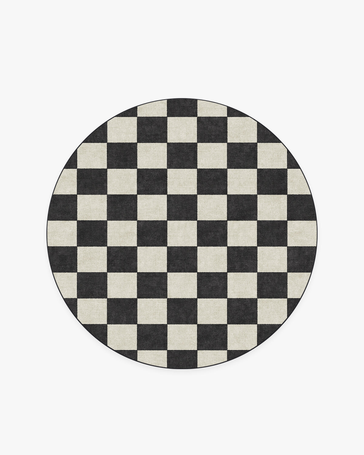 Jaque Checkered — Halı, Siyah, ROUND, beyaz zemin, 6R