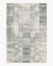 Shadow Stripe — Halı, Siyah ve Krem, AREA, beyaz zemin, 6x9