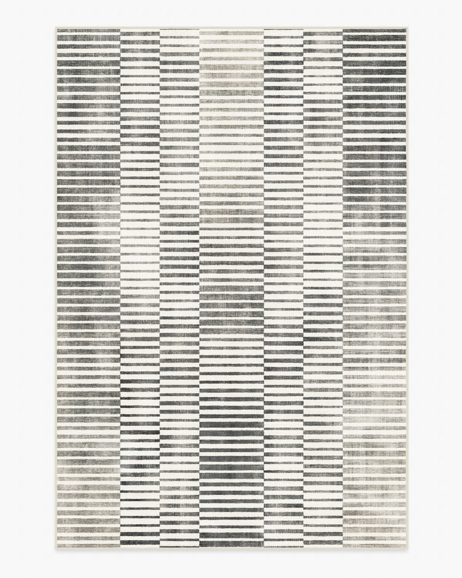 Shadow Stripe — Halı, Siyah ve Krem, AREA, beyaz zemin, 6x9
