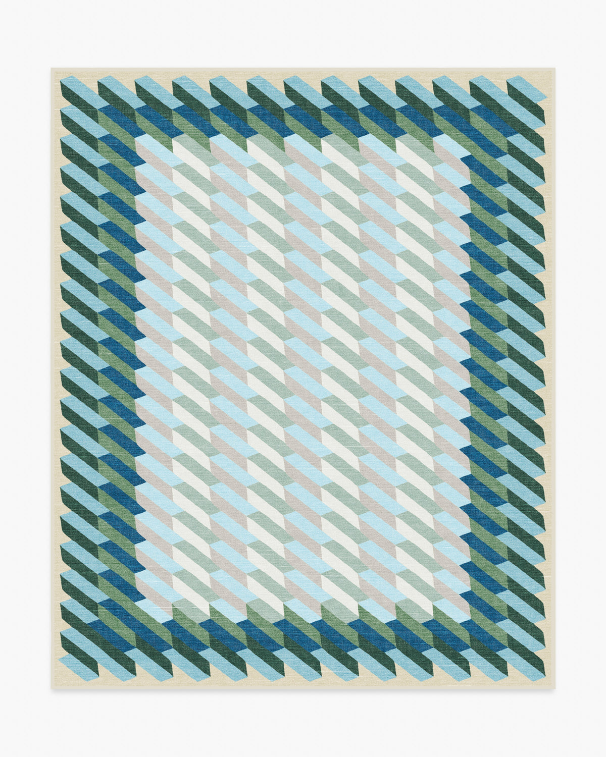 Echo — Halı, Soft Turkuaz, AREA, beyaz zemin, 8x10