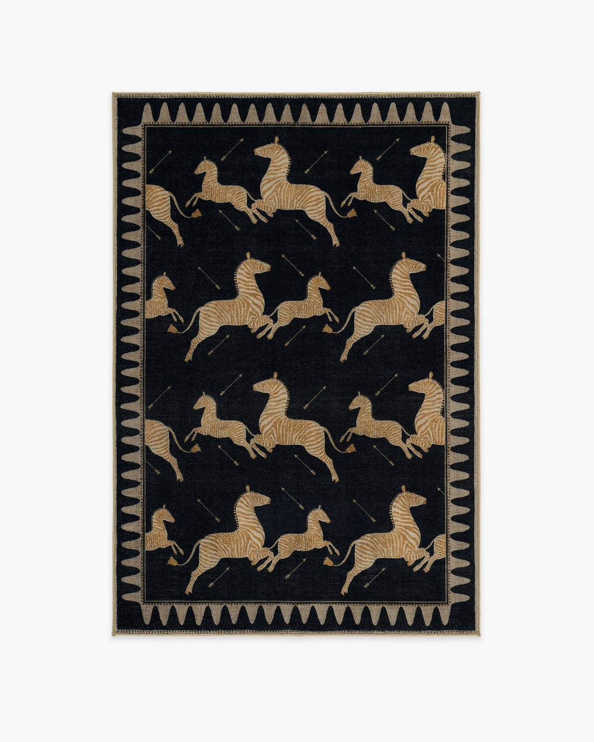 Zebras — Halı, Siyah Doğal, AREA, beyaz zemin, 4x6