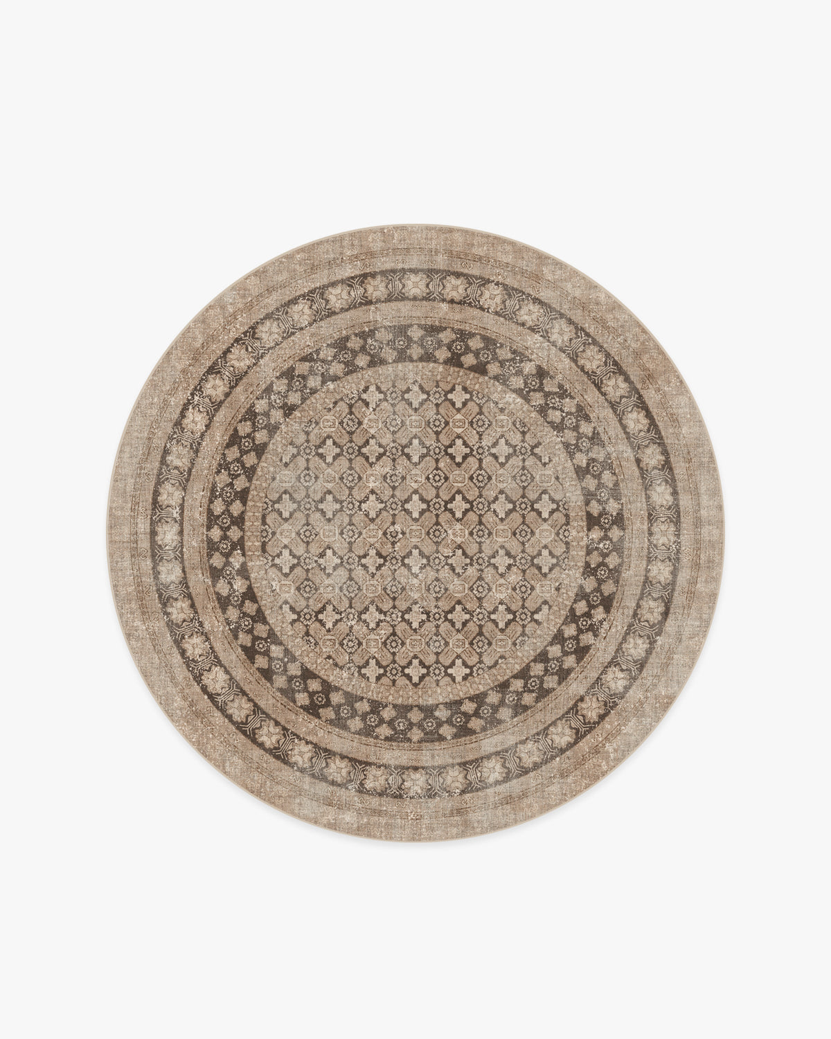 Cyrus — Halı, Gül Altın, ROUND, beyaz zemin, 6R