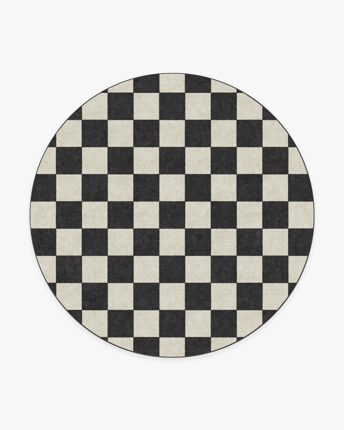 Jaque Checkered — Halı, Siyah, ROUND, beyaz zemin, 8R