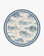 Provence — Halı, Delft Mavisi, ROUND, beyaz zemin, 8R