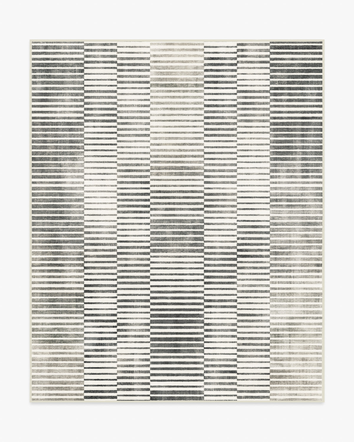 Shadow Stripe — Halı, Siyah ve Krem, AREA, beyaz zemin, 8x10