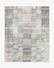 Shadow Stripe — Halı, Siyah ve Krem, AREA, beyaz zemin, 8x10