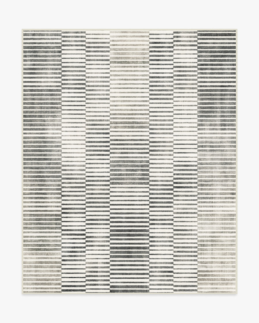 Shadow Stripe — Halı, Siyah ve Krem, AREA, beyaz zemin, 8x10