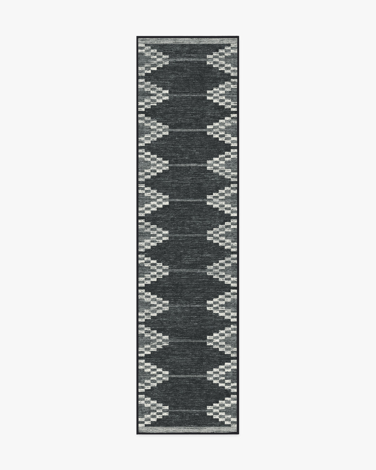 Sloane — Halı, Siyah, RUNNER, beyaz zemin, 2x10