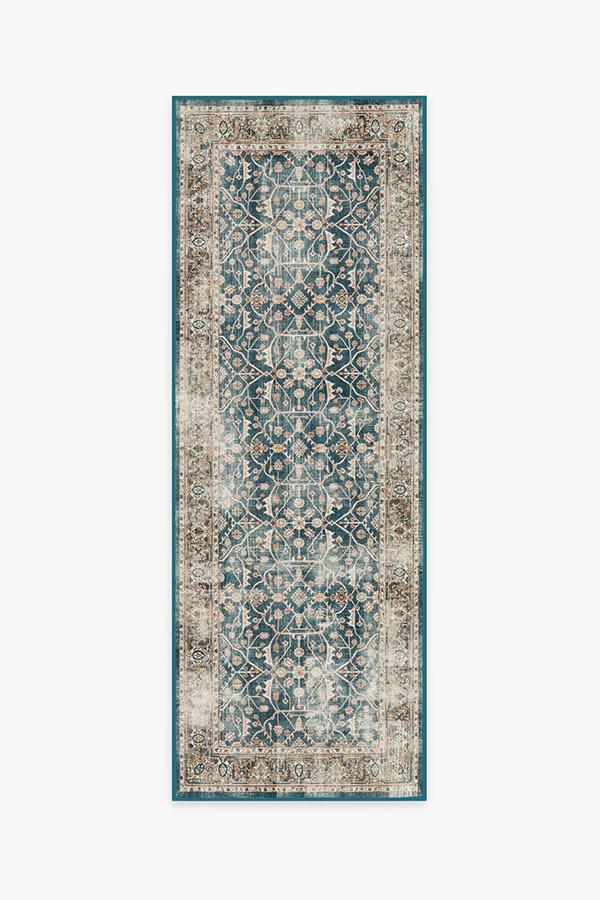 Celestine — Halı, Turkuaz Mavi, RUNNER, beyaz zemin, 2x7