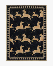 Zebras — Halı, Siyah Doğal, AREA, beyaz zemin, 5x7