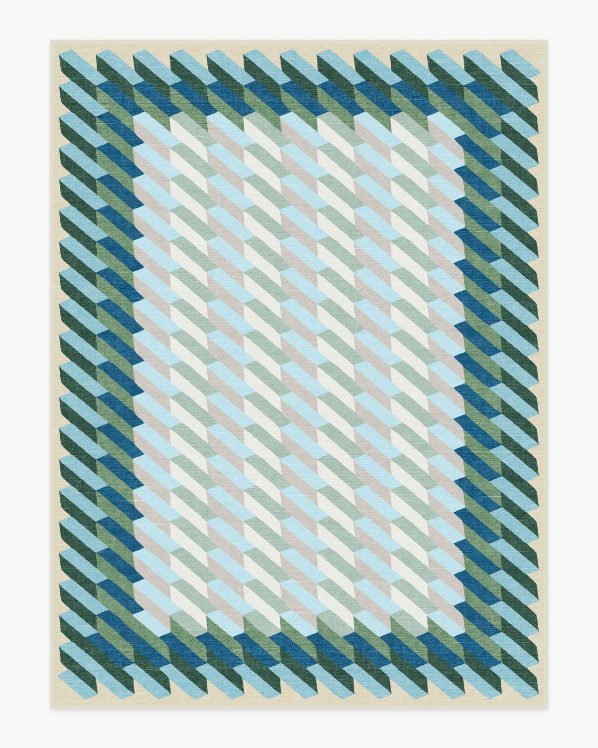 Echo — Halı, Soft Turkuaz, AREA, beyaz zemin, 9x12