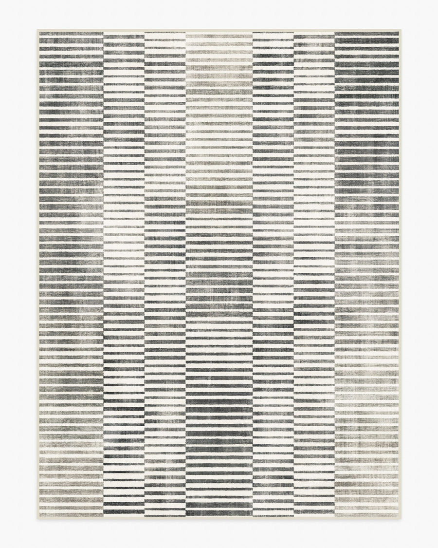 Shadow Stripe — Halı, Siyah ve Krem, AREA, beyaz zemin, 9x12