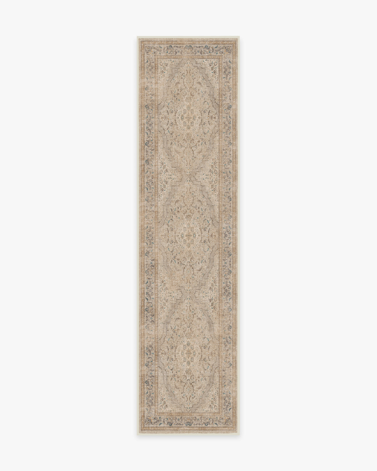 Adeline — Halı, Kahverengi, RUNNER, beyaz zemin, 2x10