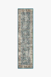 Celestine — Halı, Turkuaz Mavi, RUNNER, beyaz zemin, 2x10