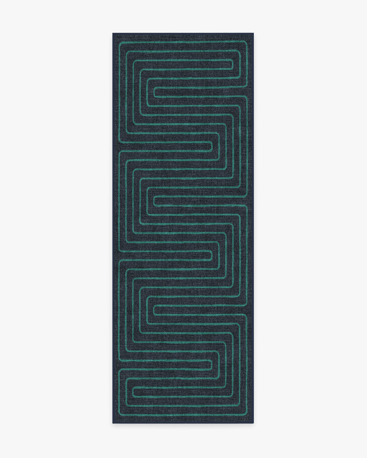 Labyrinth — Halı, Lacivert Turkuaz, RUNNER, beyaz zemin, 2x7