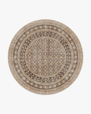 Cyrus — Halı, Gül Altın, ROUND, beyaz zemin, 8R