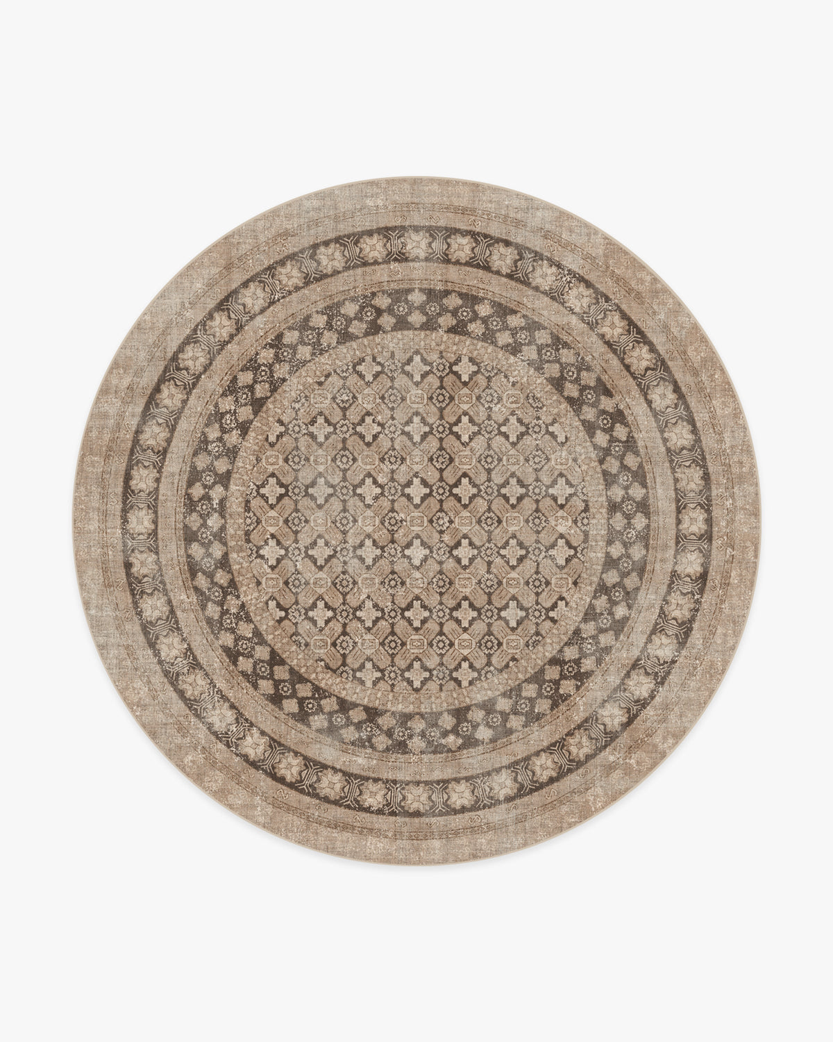Cyrus — Halı, Gül Altın, ROUND, beyaz zemin, 8R