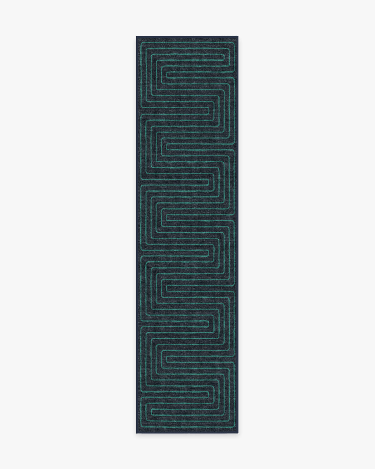 Labyrinth — Halı, Lacivert Turkuaz, RUNNER, beyaz zemin, 2x10