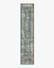 Celestine — Halı, Turkuaz Mavi, RUNNER, beyaz zemin, 2x12