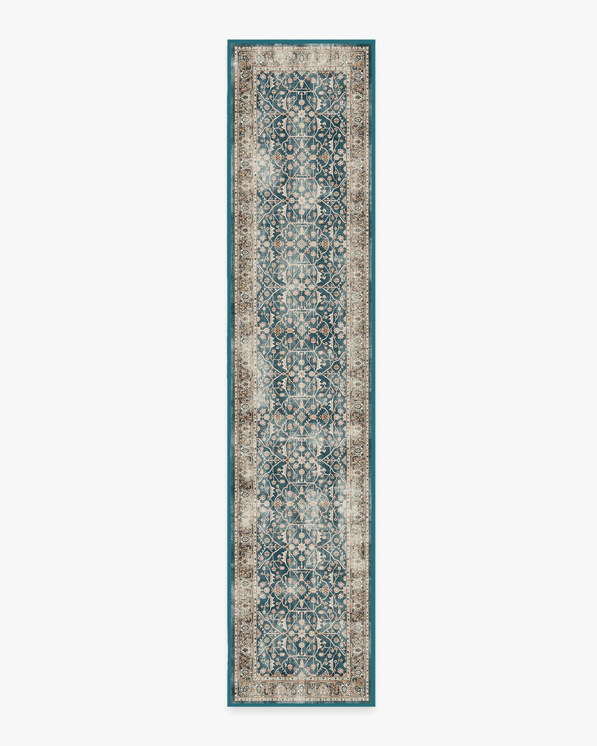 Celestine — Halı, Turkuaz Mavi, RUNNER, beyaz zemin, 2x12