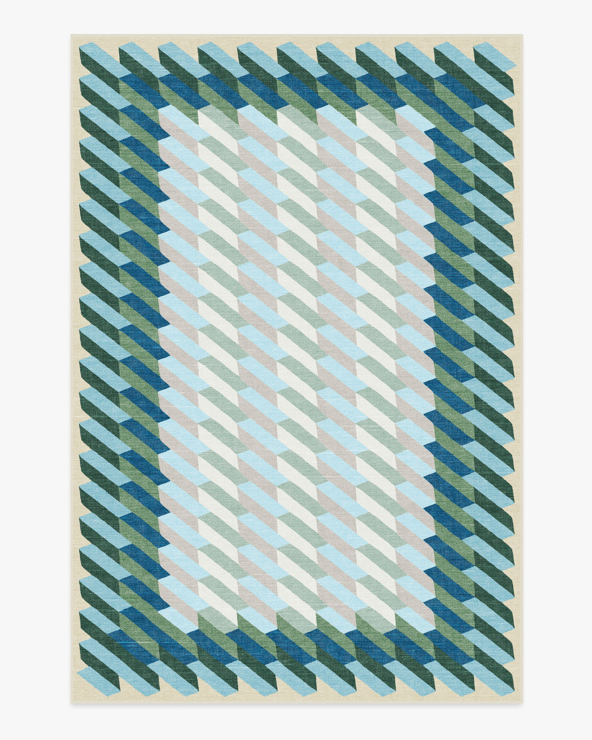 Echo — Halı, Soft Turkuaz, AREA, beyaz zemin, 6x9
