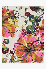 Watercolor Floral — Halı, Çok Renkli, AREA, beyaz zemin, 9x12