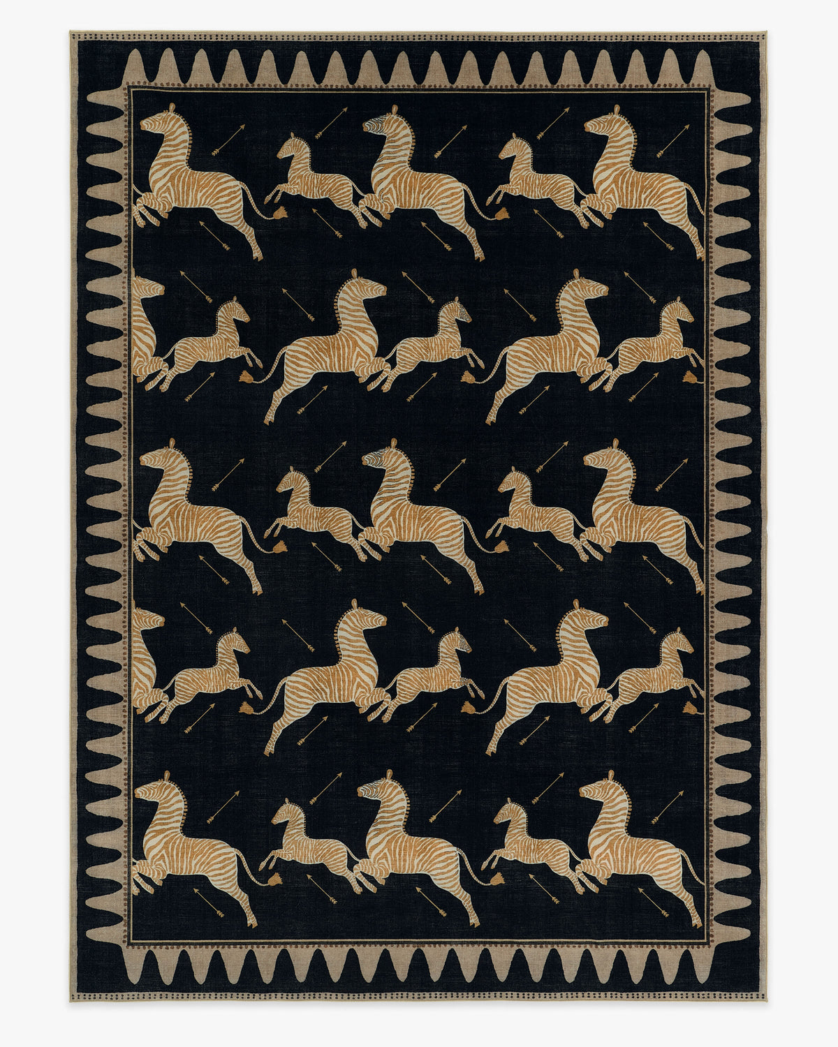 Zebras — Halı, Siyah Doğal, AREA, beyaz zemin, 10x14