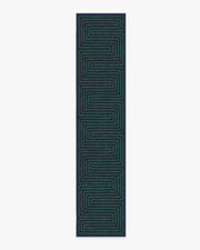 Labyrinth — Halı, Lacivert Turkuaz, RUNNER, beyaz zemin, 2x12
