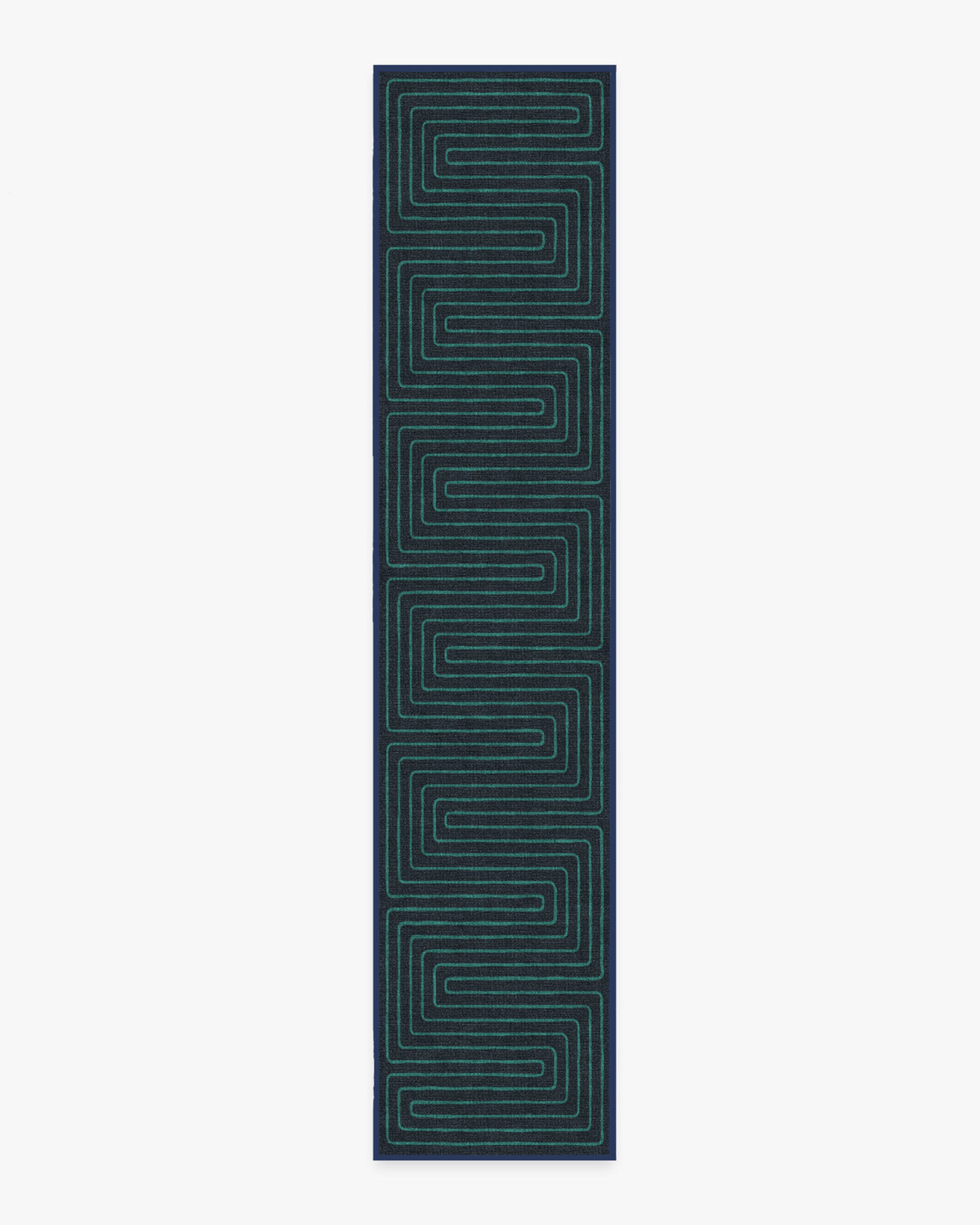 Labyrinth — Halı, Lacivert Turkuaz, RUNNER, beyaz zemin, 2x12