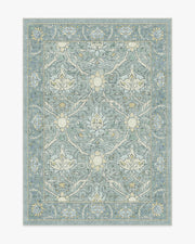 Morris And Co Montreal — Halı, Dusty Mavi, AREA, beyaz zemin, 5x7