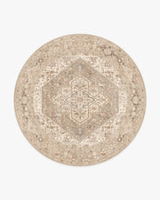 Santiago — Halı, Gri Ela, ROUND, beyaz zemin, 8R