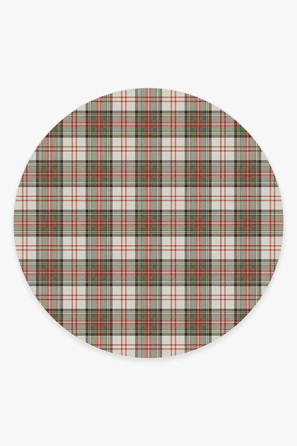 Dress Stewart Tartan — Halı, Kırmızı, ROUND, beyaz zemin, 8R