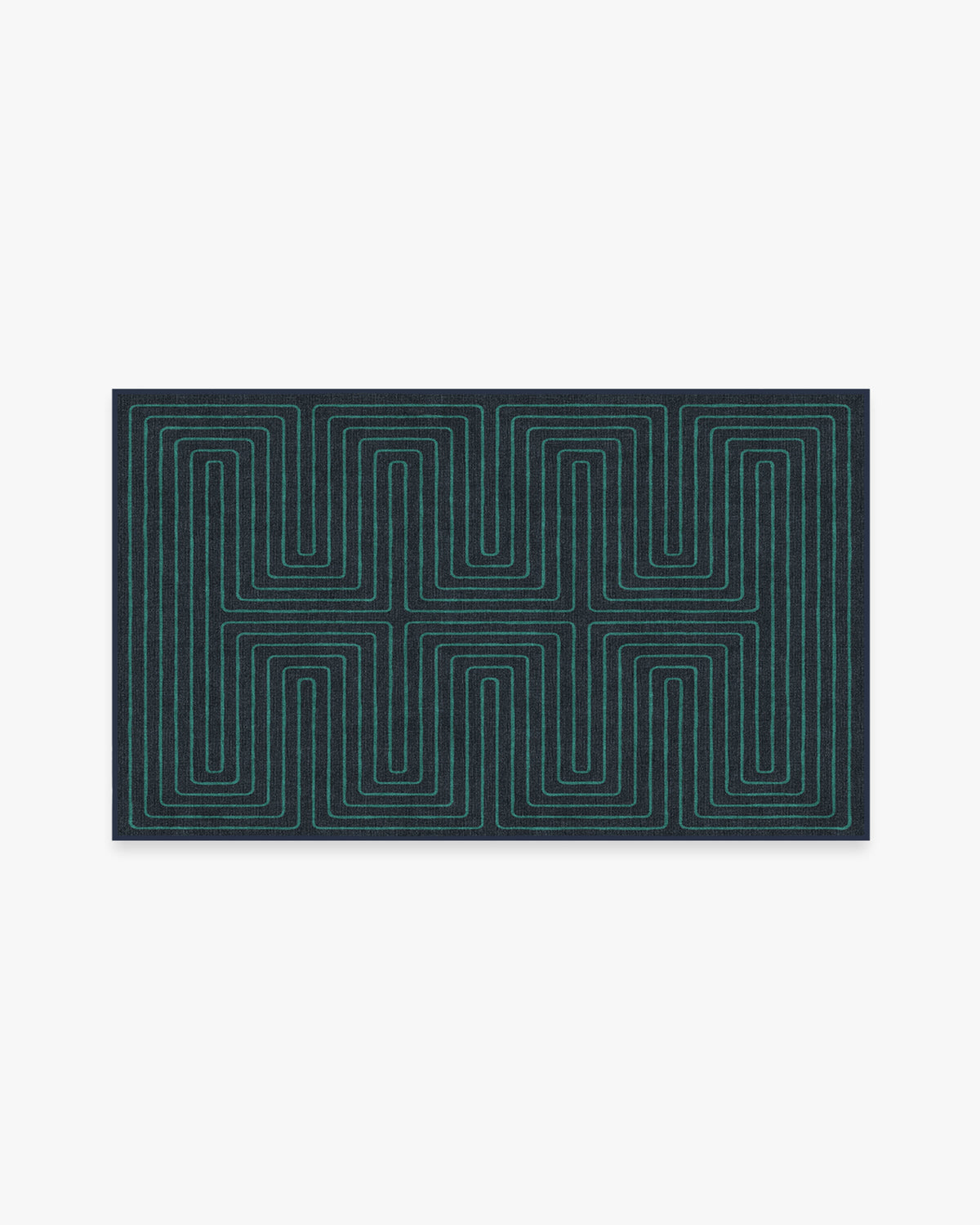 Labyrinth — Halı, Lacivert Turkuaz, AREA, beyaz zemin, 3x5