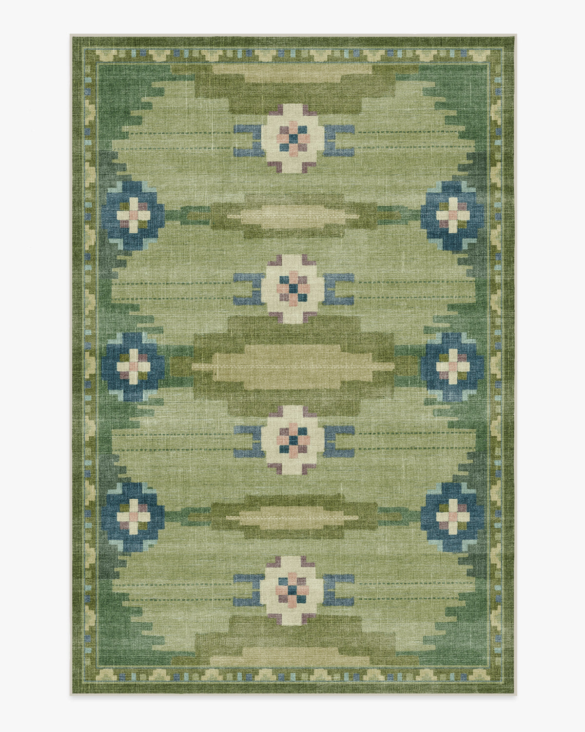 Annika — Halı, Yeşil, AREA, beyaz zemin, 6x9