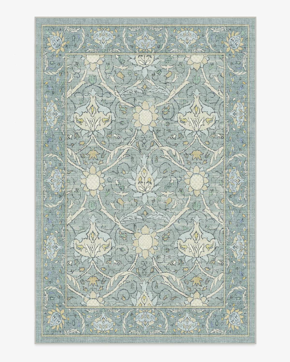 Morris And Co Montreal — Halı, Dusty Mavi, AREA, beyaz zemin, 6x9