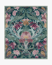 Flourish — Halı, Turkuaz, AREA, beyaz zemin, 8x10