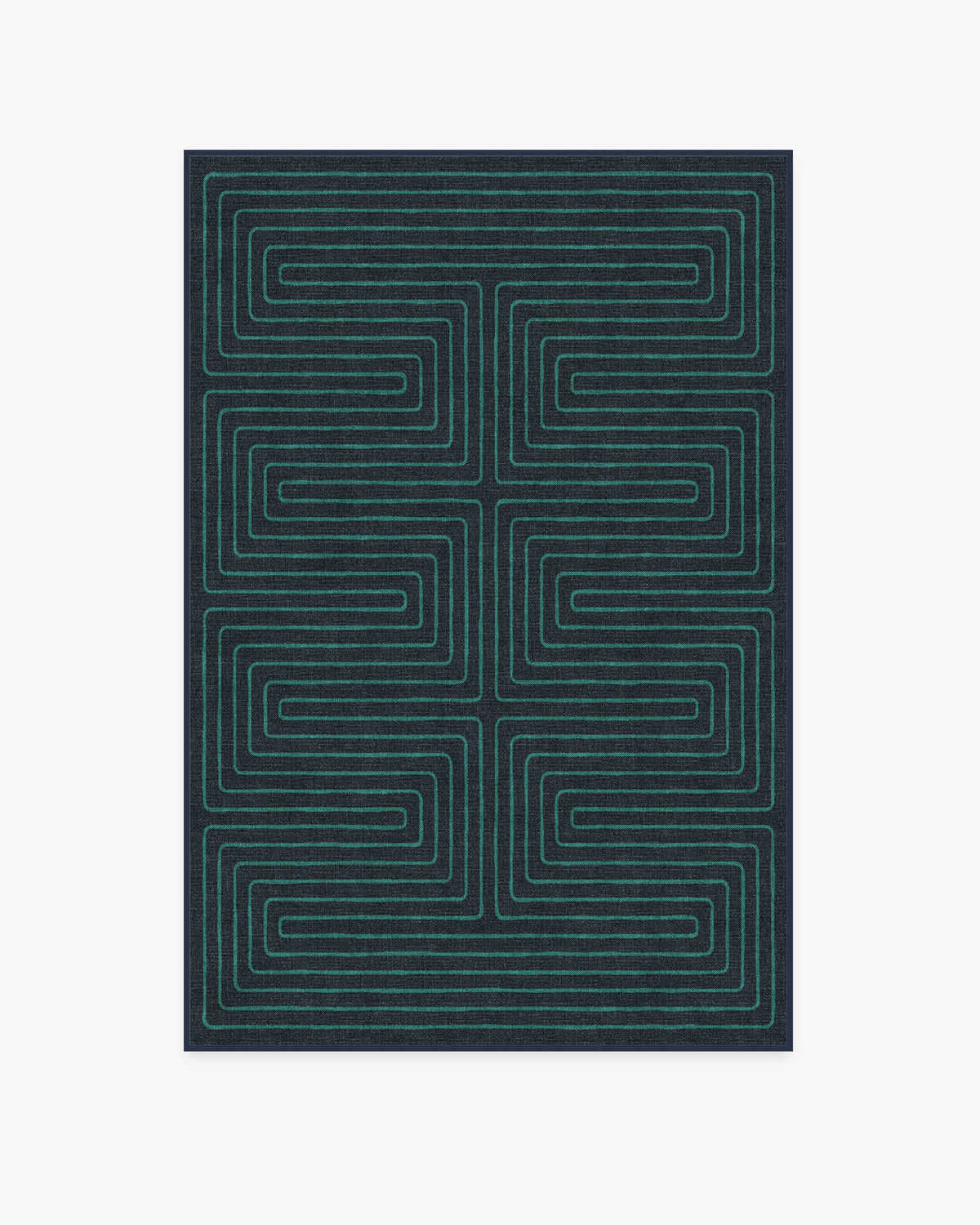 Labyrinth — Halı, Lacivert Turkuaz, AREA, beyaz zemin, 4x6