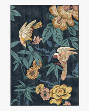 Bamboo Bird — Halı, Çivit, AREA, beyaz zemin, 6x9