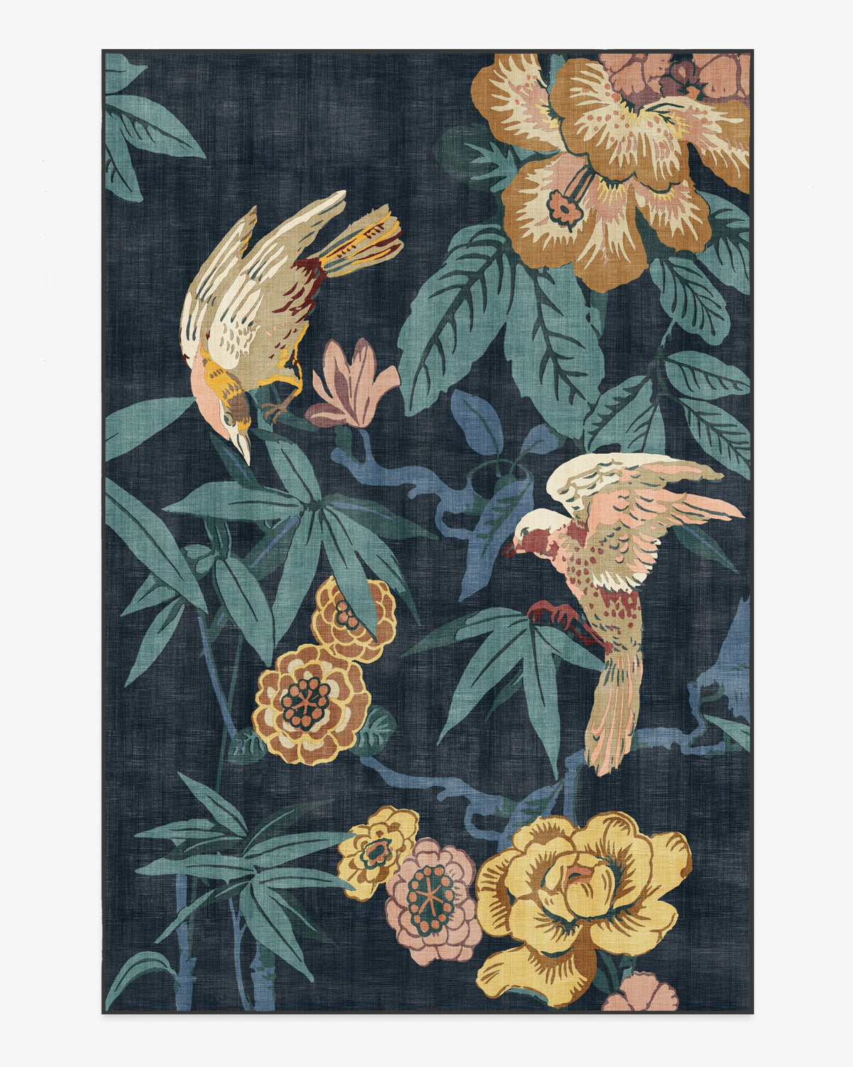 Bamboo Bird — Halı, Çivit, AREA, beyaz zemin, 6x9