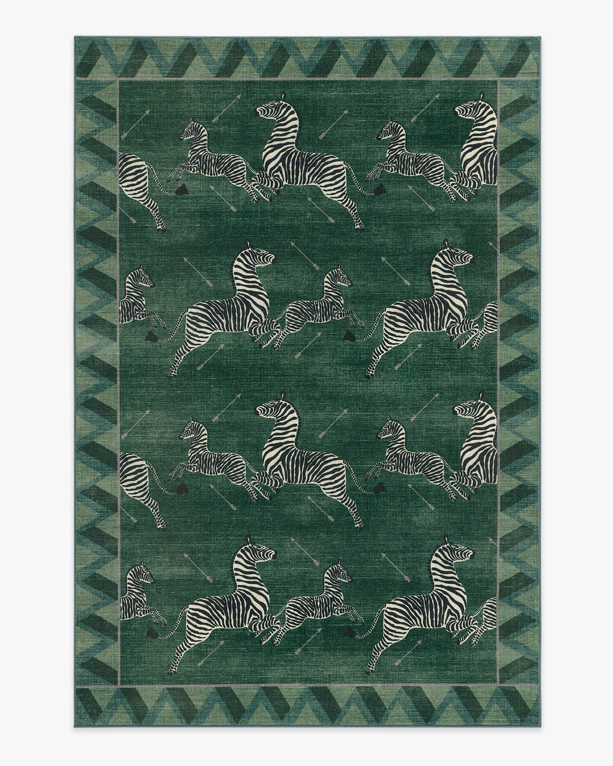 Zebras — Halı, Yeşil, AREA, beyaz zemin, 6x9