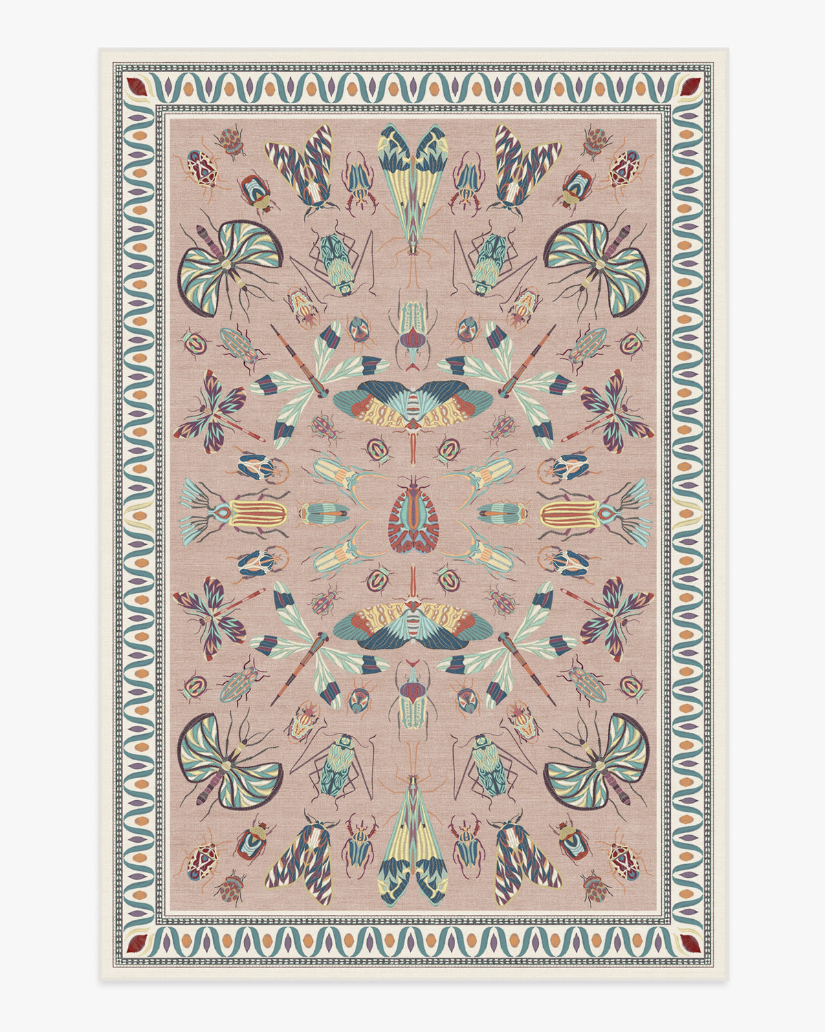 Flutterby — Halı, Soft Gül, AREA, beyaz zemin, 6x9